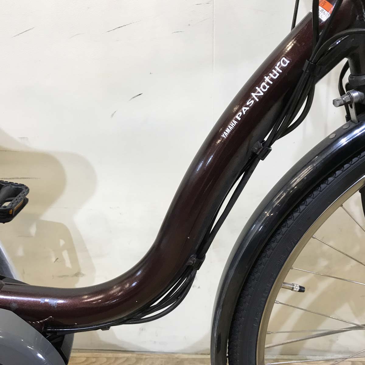 中古電動自転車 ヤマハ パスナチュラM ブラウン 26インチ KG021