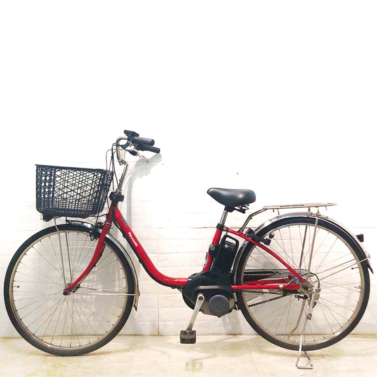 中古電動自転車 パナソニック ビビ DX レッド 26インチ YC031 