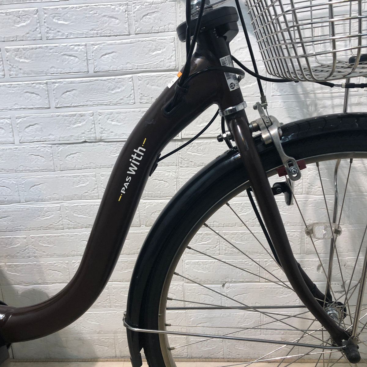 中古電動自転車 ヤマハ PAS With パス ウィズ ブラウン 26インチ YC034