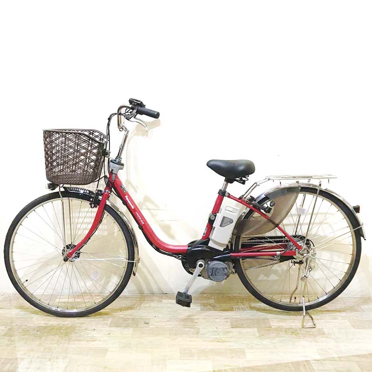 中古電動自転車  パナソニック ビビ DX レッド 26インチ KB019