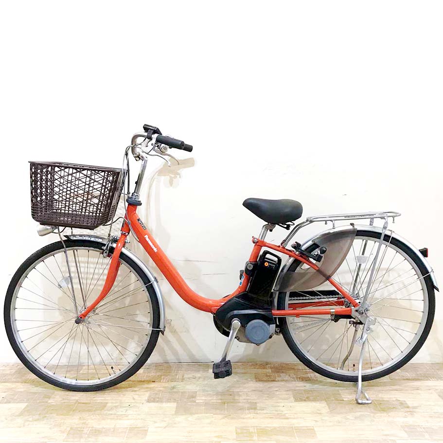 中古電動自転車 パナソニック ビビLU オレンジ 26インチ KG042