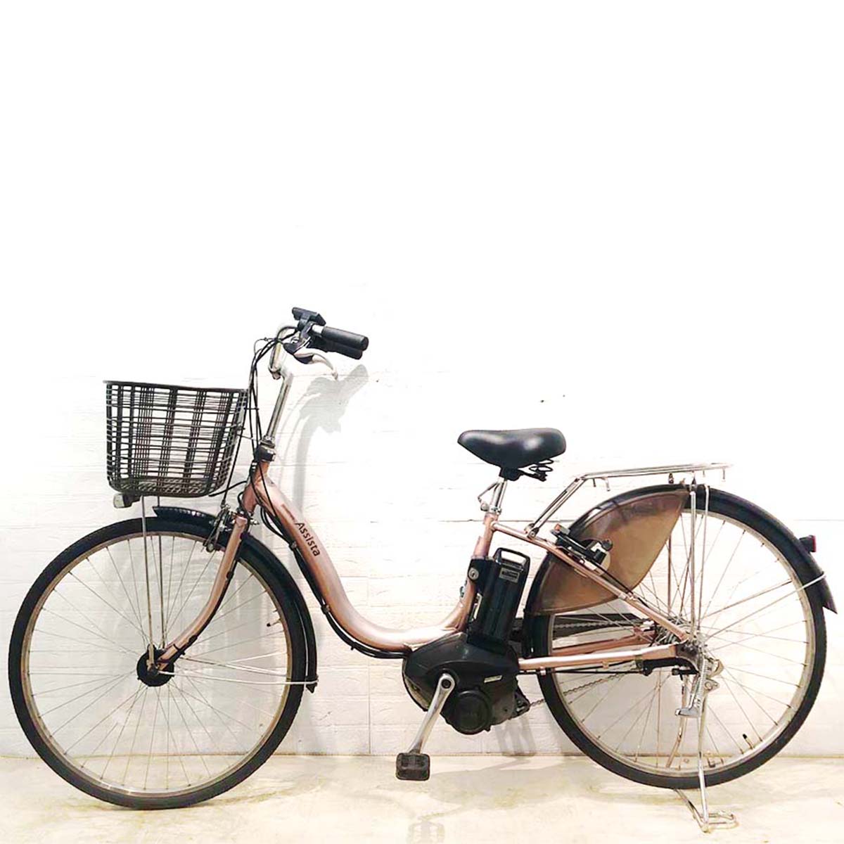 中古電動自転車 ブリヂストン アシスタ DX ピンクベージュ 26インチ YC048