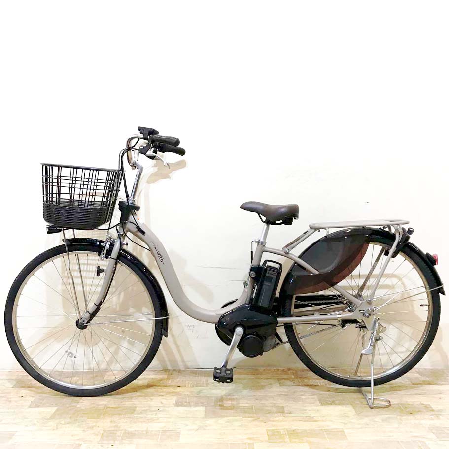 中古電動自転車 ヤマハ PAS ウィズ ベージュ 26インチ KG043 – e-CHARIty