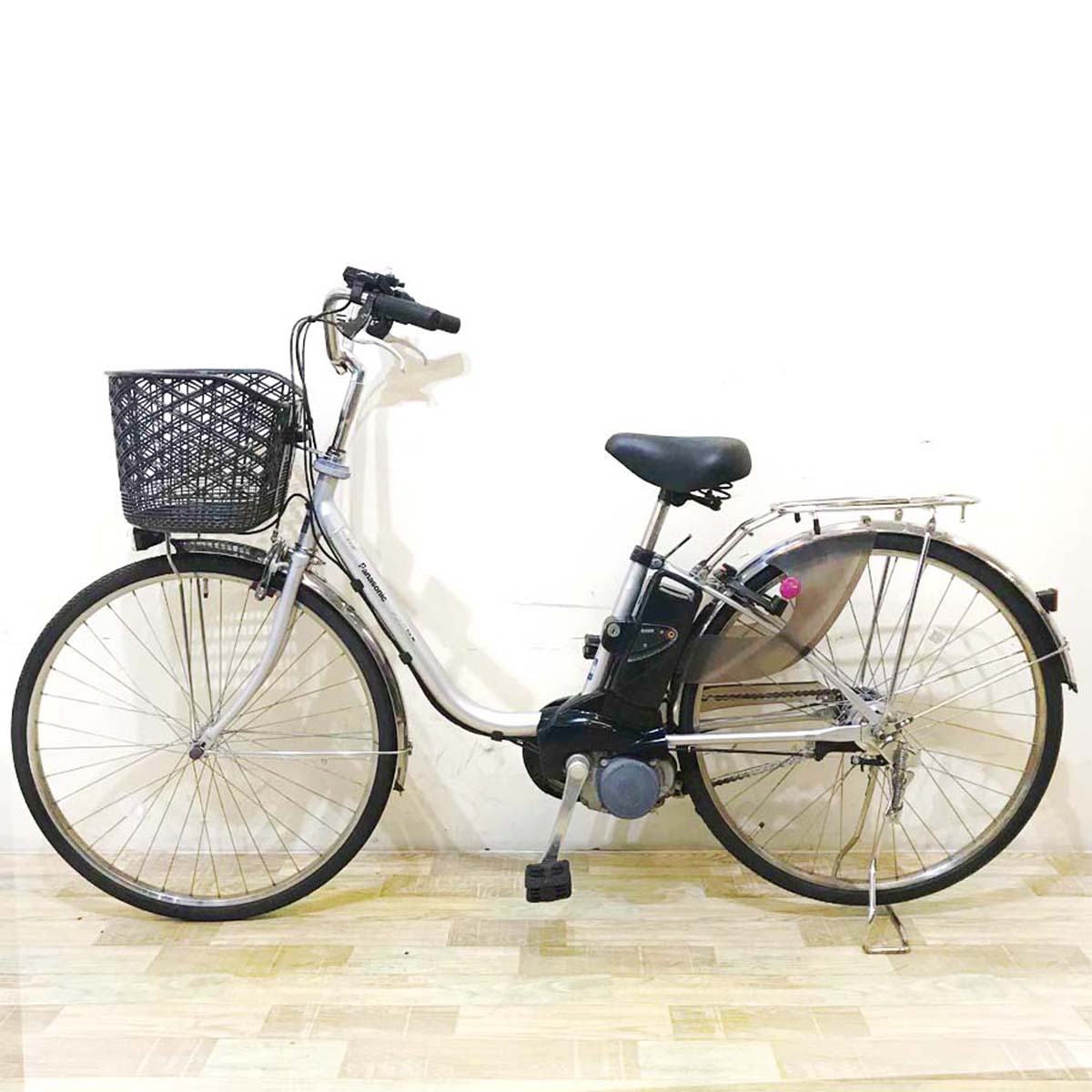 中古電動自転車  パナソニック ビビ SX シルバー 26インチ KB035