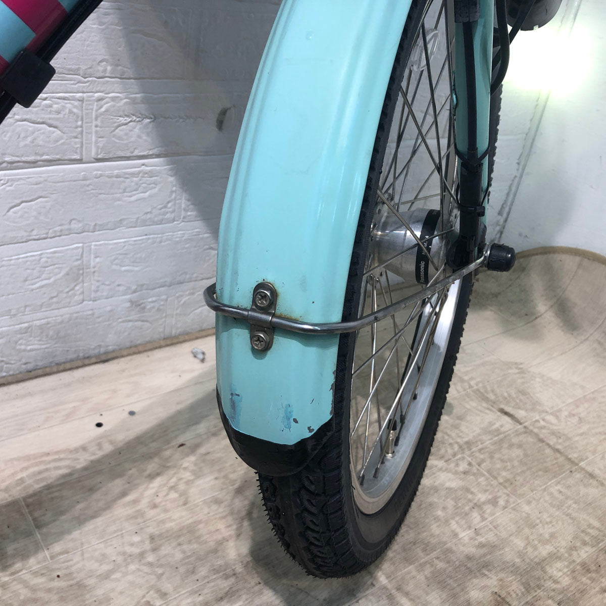 中古電動自転車 新品バッテリー パナソニック ギュット ミニ DX ピンク×ソーダ 20インチ YC049