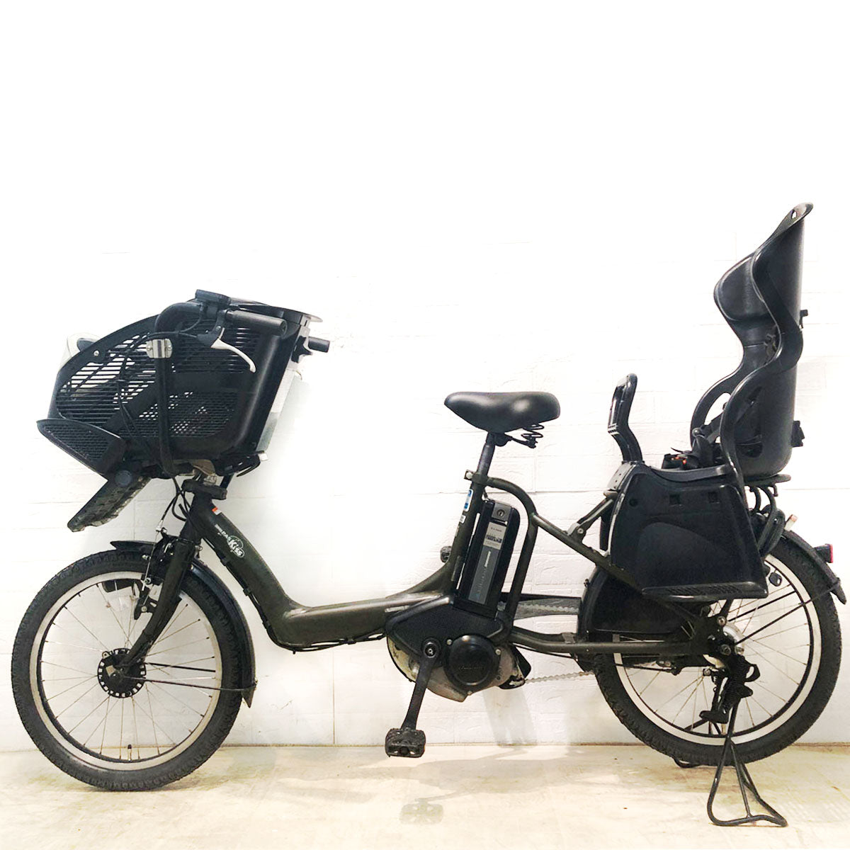 中古電動自転車 新品バッテリー ヤマハ PAS Kiss mini パス キッス ミニ カーキ 20インチ YC050