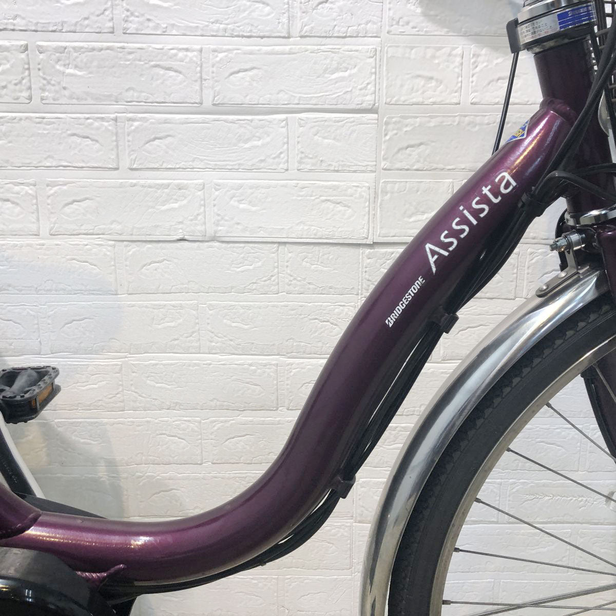 中古電動自転車 ブリヂストン アシスタDX パープル 26インチ YH070