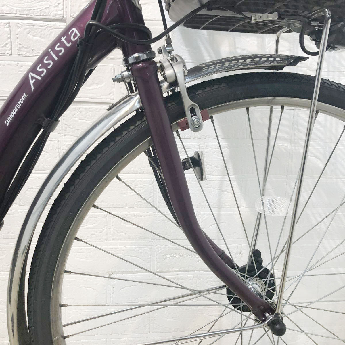 中古電動自転車 ブリヂストン アシスタDX パープル 26インチ YH070