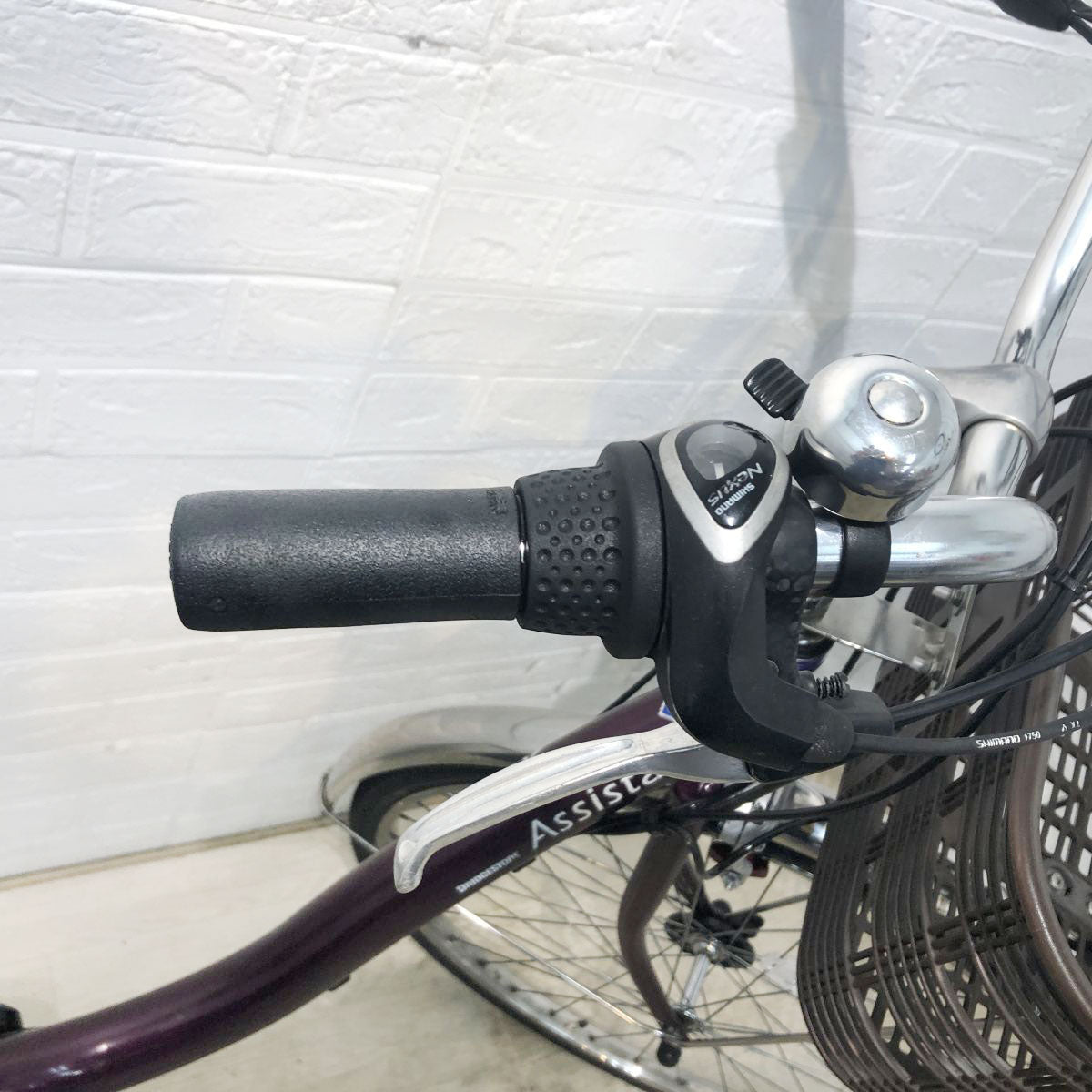 中古電動自転車 ブリヂストン アシスタDX パープル 26インチ YH070
