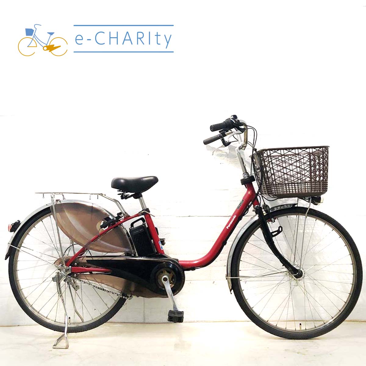 中古電動自転車 パナソニック ビビPX レッド 26インチ YH081