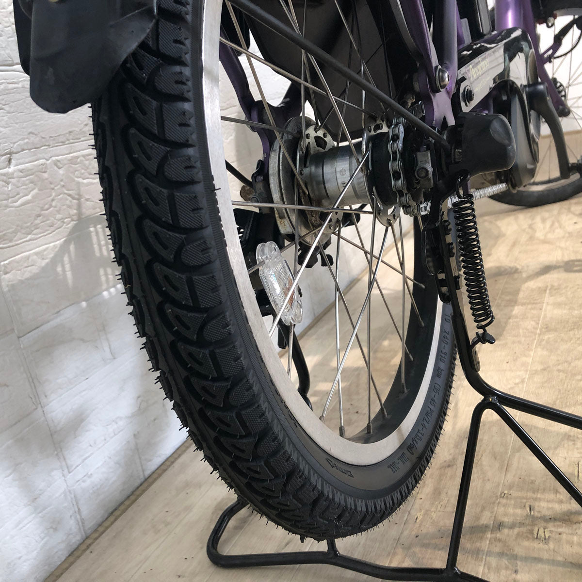 中古電動自転車 ヤマハ PAS Kiss mini パス キッス ミニ パープル 20