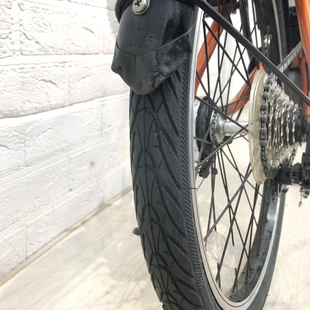 中古電動自転車 パナソニック ベロスターミニ オレンジ 20インチ YH088