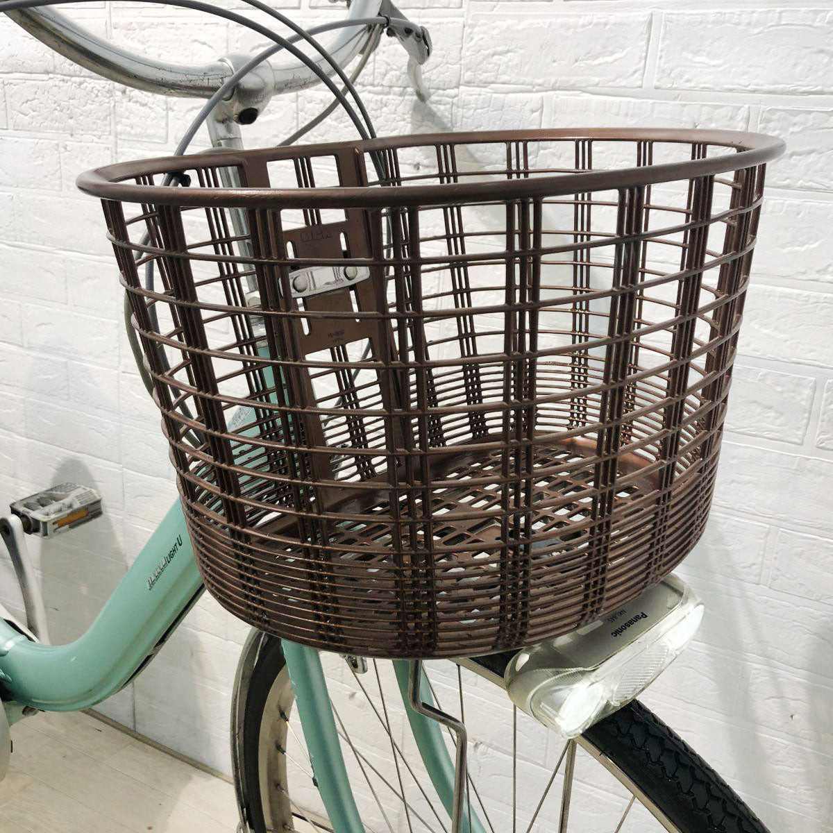 中古電動自転車 新品バッテリー パナソニック ビビ ライトU グリーン 26インチ YH091