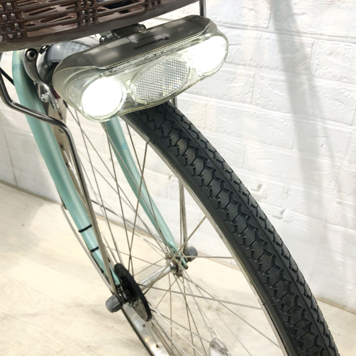 中古電動自転車 新品バッテリー パナソニック ビビ ライトU グリーン 26インチ YH091
