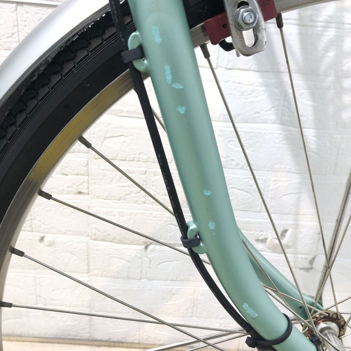 中古電動自転車 新品バッテリー パナソニック ビビ ライトU グリーン 26インチ YH091