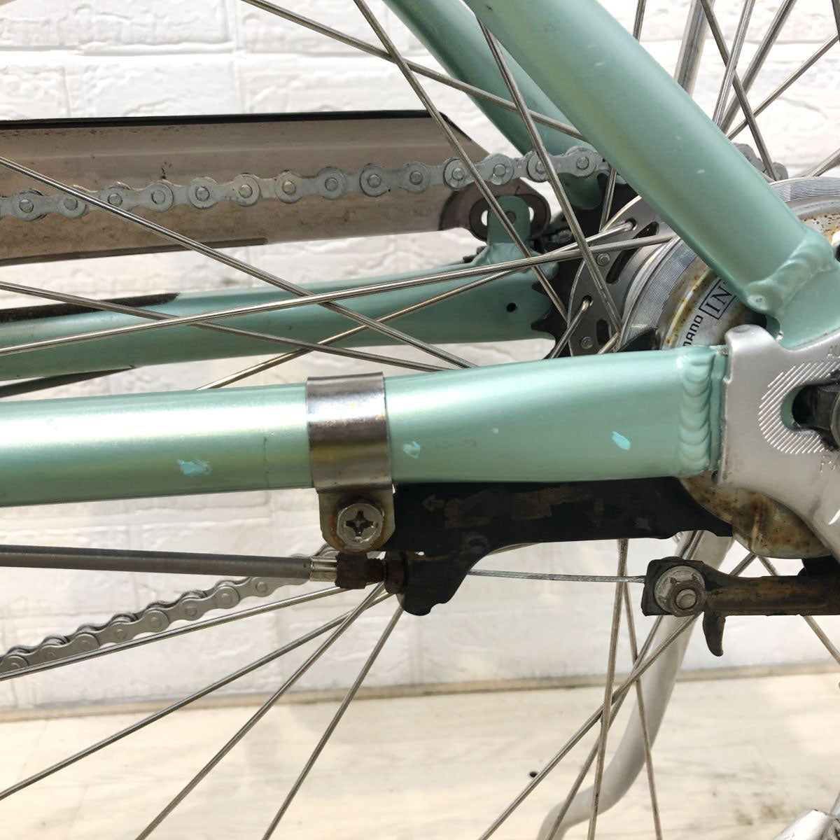 中古電動自転車 新品バッテリー パナソニック ビビ ライトU グリーン 26インチ YH091