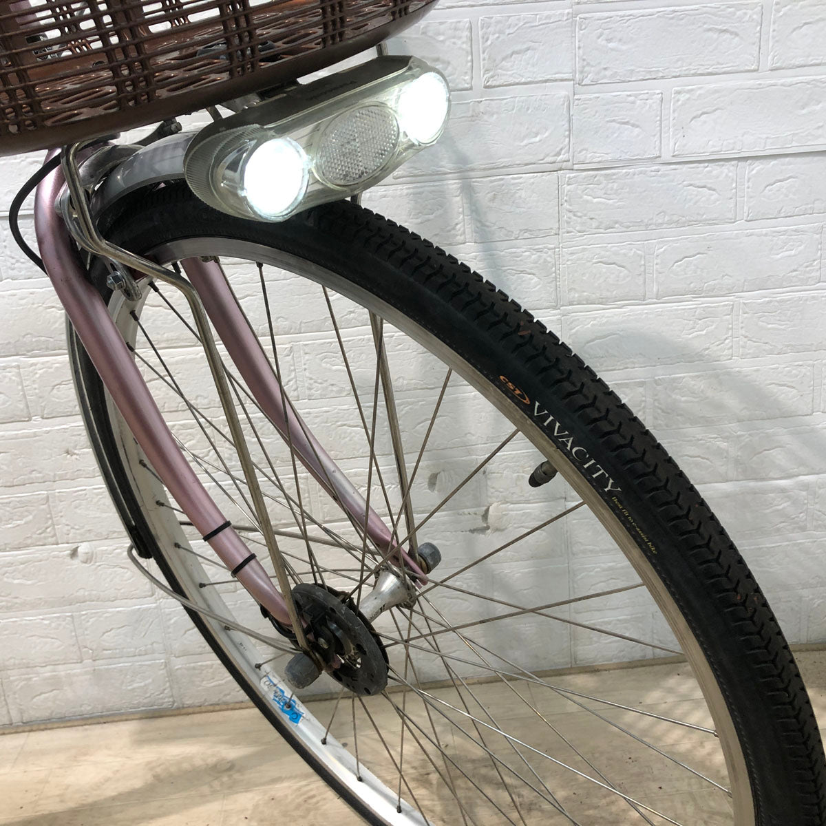 中古電動自転車 パナソニック ビビ ライト U ピンク 26インチ YC074