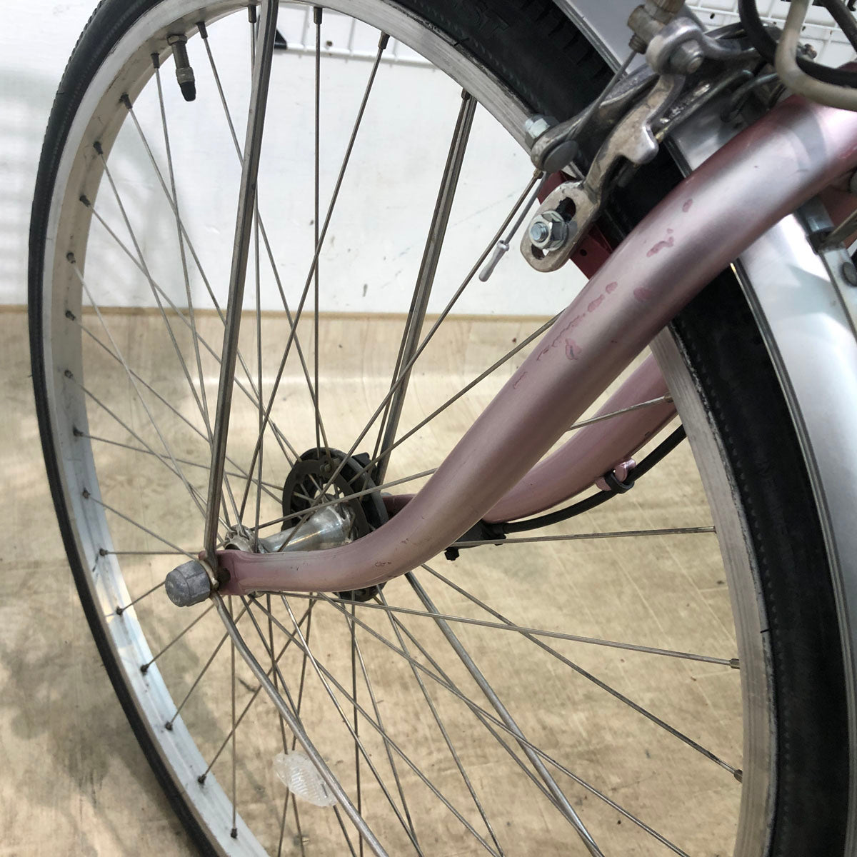 中古電動自転車 パナソニック ビビ ライト U ピンク 26インチ YC074 