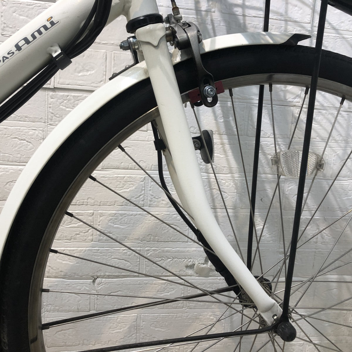 中古電動自転車 ヤマハ PAS アミ ホワイト 26インチ YH096