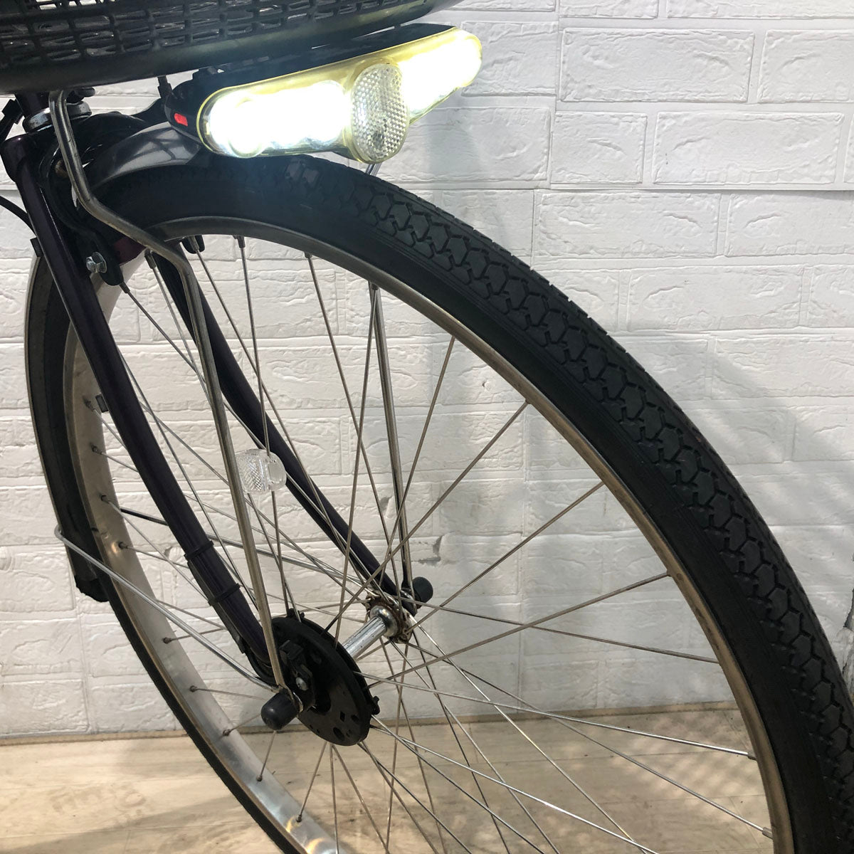中古電動自転車 新品バッテリー パナソニック ビビ DX パープル 26インチ YC078