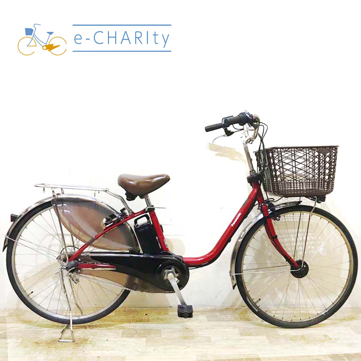 中古電動自転車  パナソニック ビビ DX レッド 26インチ KA062