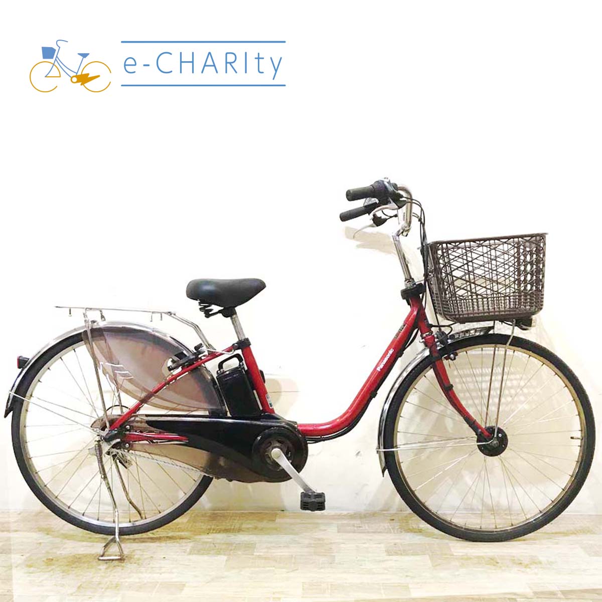 中古電動自転車  パナソニック ビビ DX レッド 26インチ KA101