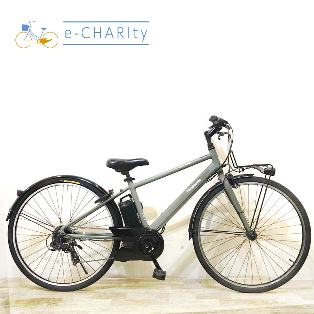 中古電動自転車 パナソニック ベロスター カーキ 700×38C KA109