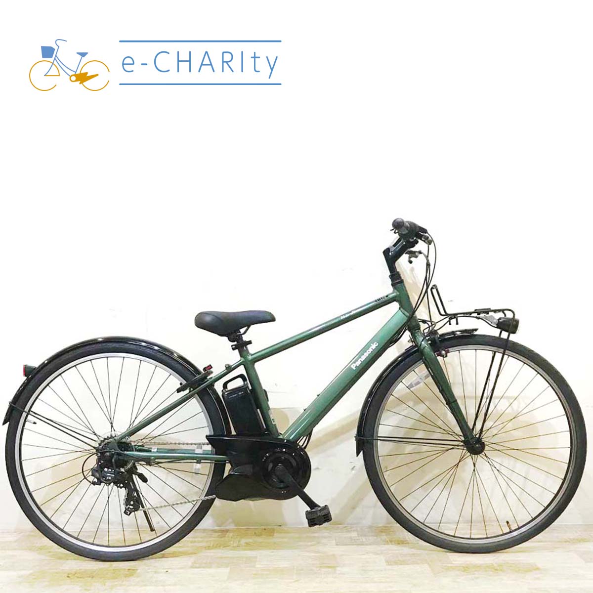 中古電動自転車 パナソニック ベロスター グリーン 700×38C KC027
