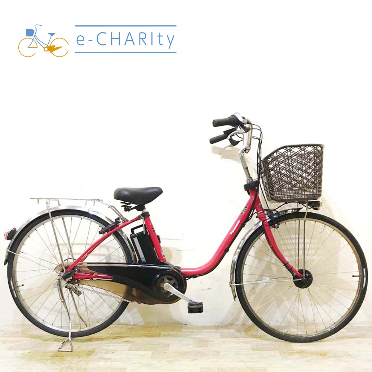 中古電動自転車  パナソニック ビビ DX レッド 26インチ KC058