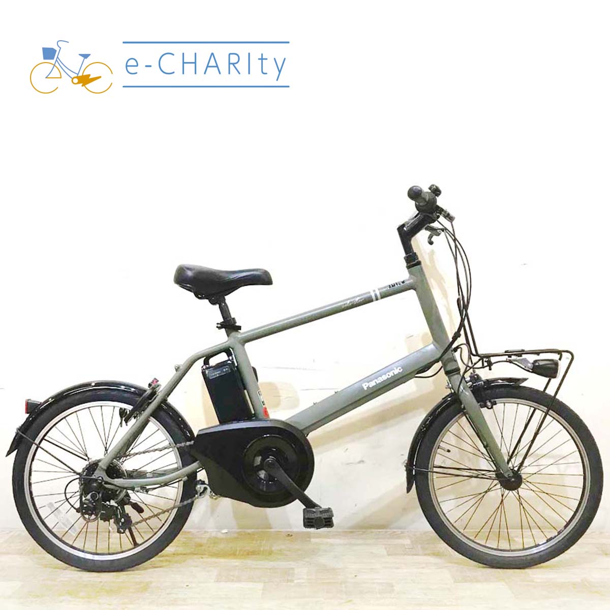 中古電動自転車 パナソニック ベロスター ミニ カーキ 20インチ KD012