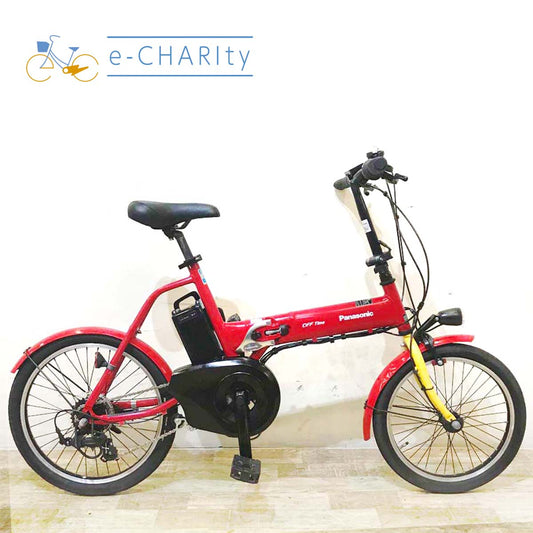 折りたたみ パナソニック オフタイム レッド×イエロー 前18×後20インチ KD085 【中古車】