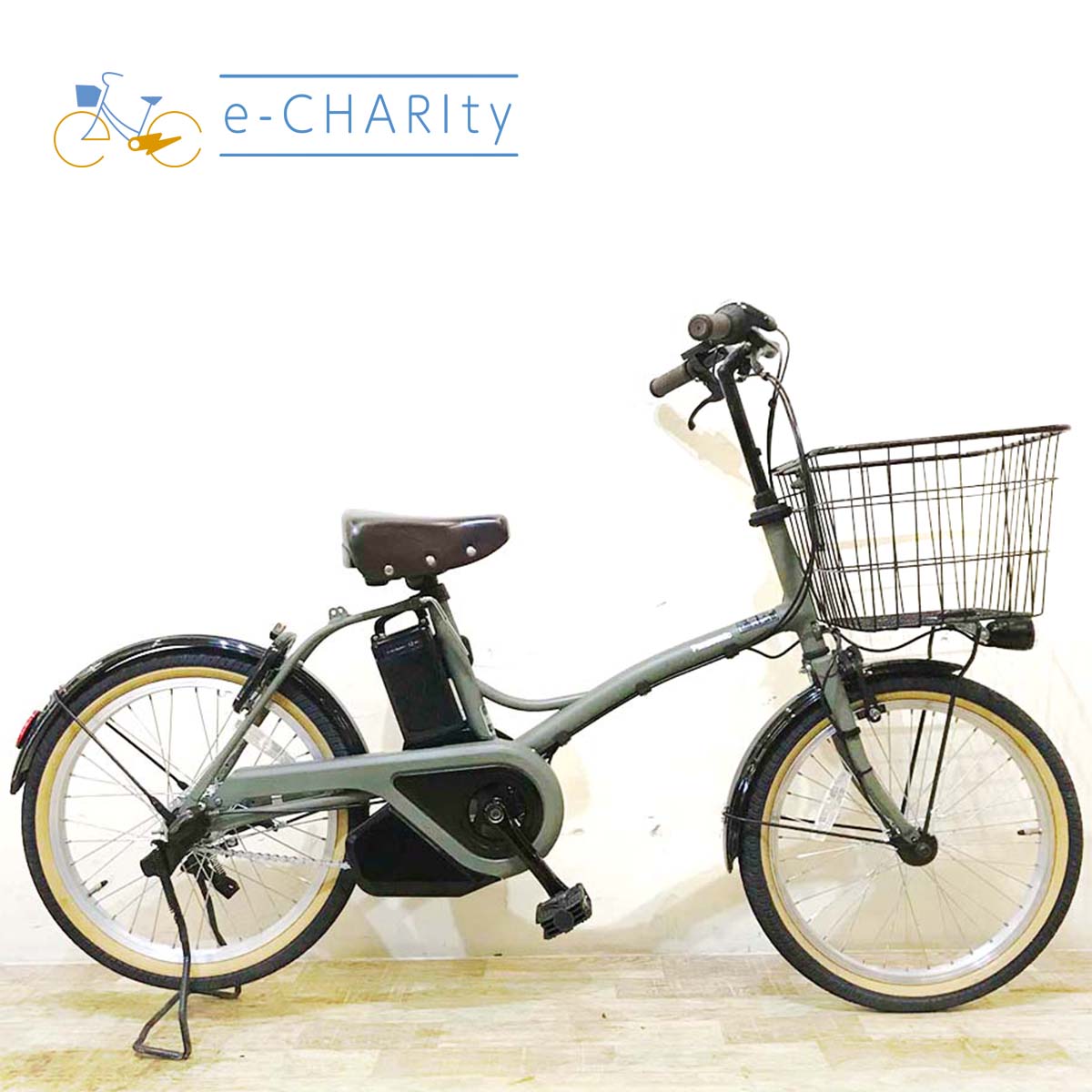 中古電動自転車 パナソニック グリッター カーキ 20インチ KD120