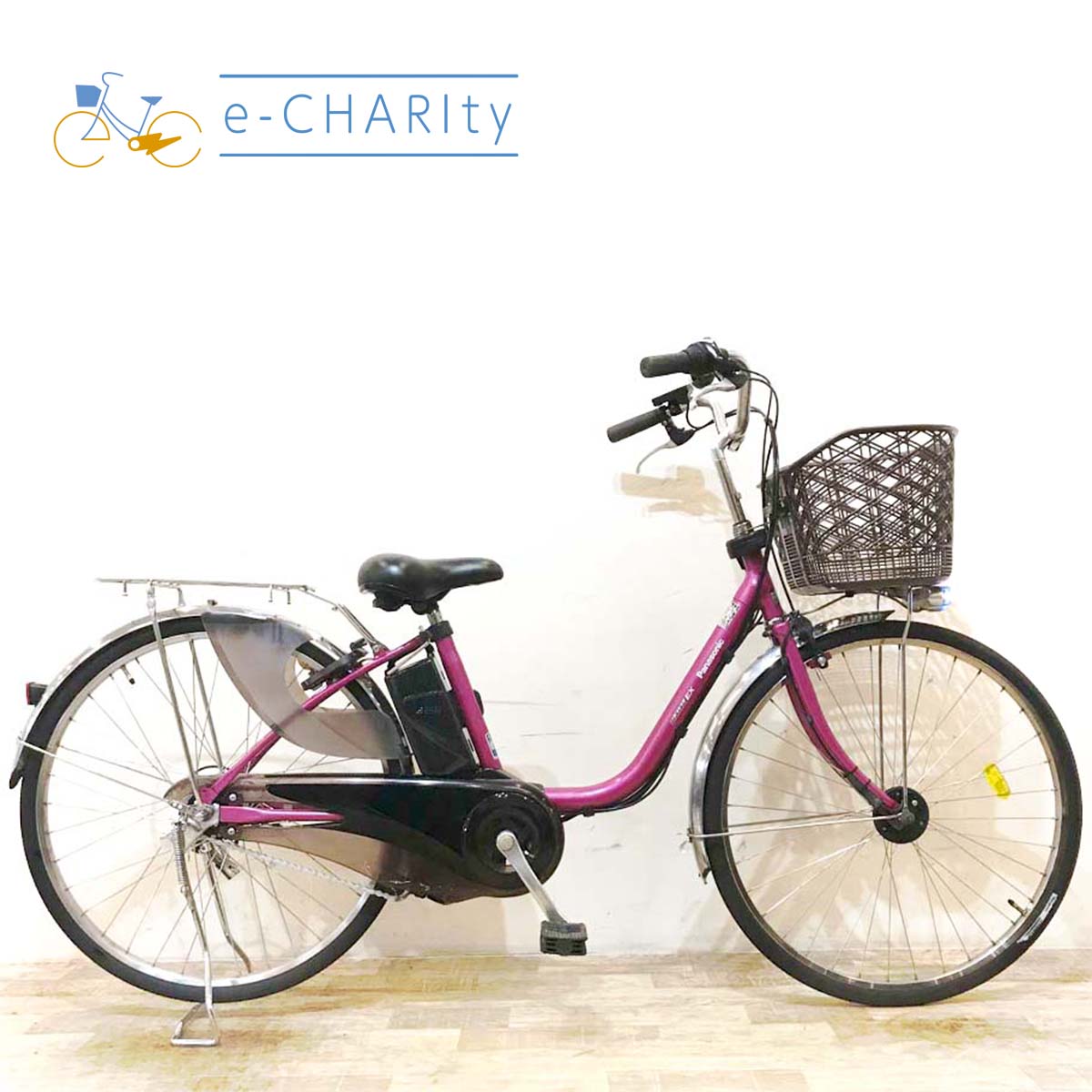 中古電動自転車  パナソニック ビビ EX ピンク 26インチ KF128
