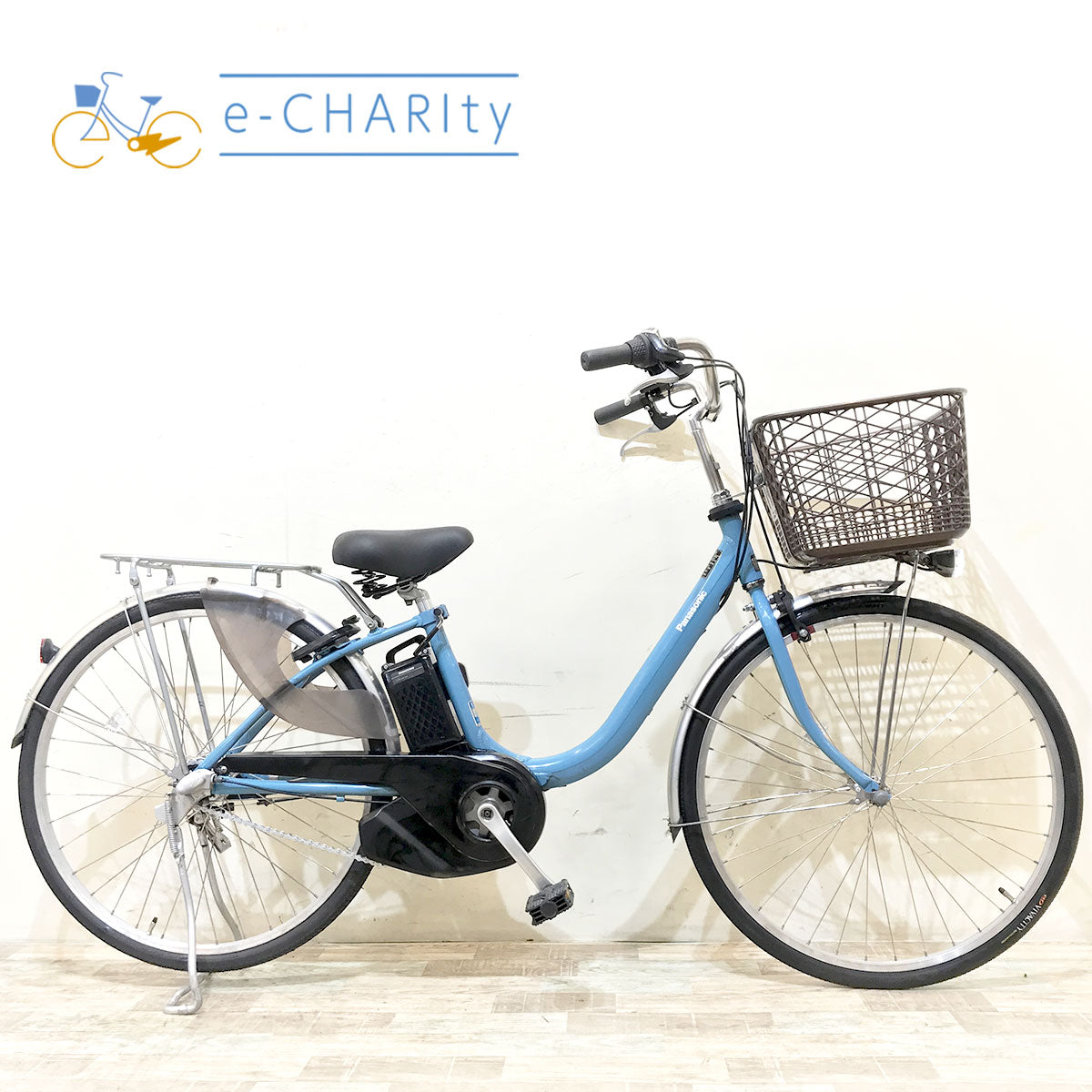 中古電動自転車 パナソニック ビビL ブルー 26インチ KI049