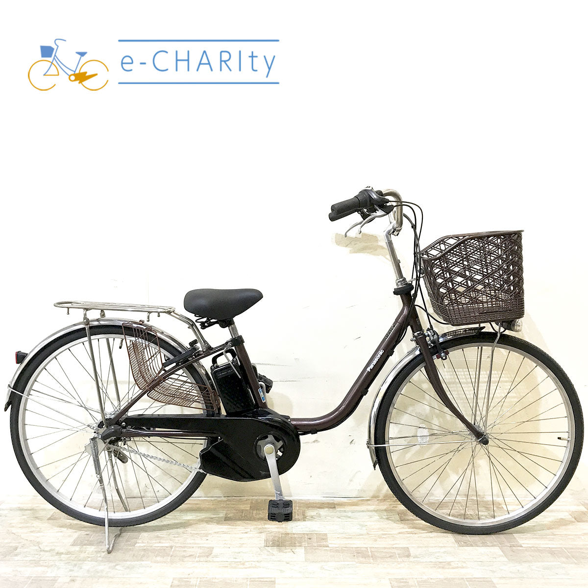 中古電動自転車 パナソニック ビビSX ブラウン 26インチ KI091