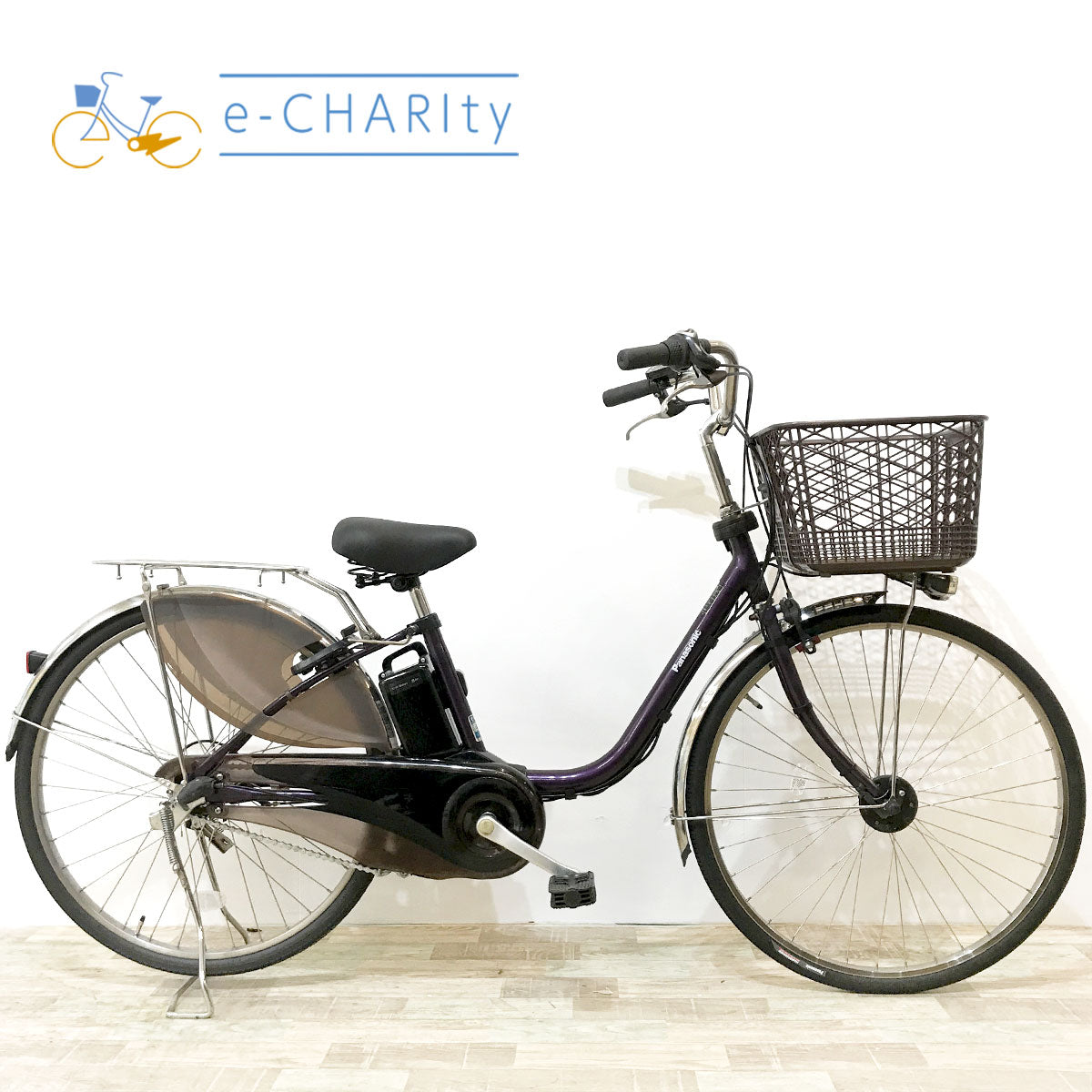 中古電動自転車 パナソニック ビビDX パープル 26インチ KJ005