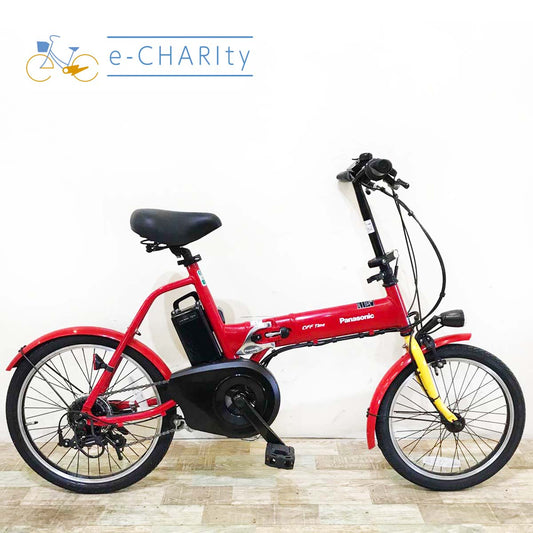 折りたたみ パナソニック オフタイム レッド × イエロー 前18×後20インチ KT125 【中古車】