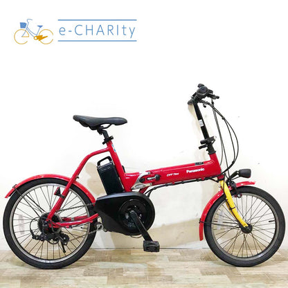 折りたたみ パナソニック オフタイム レッド × イエロー 前18×後20インチ KV109 【中古車】