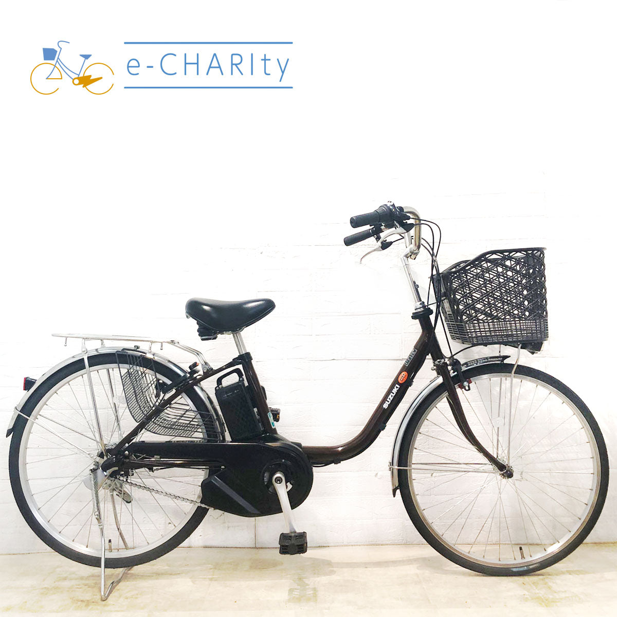 中古電動自転車 SUZUKI LOVE SNA 24 スズキ ラブ SNA 24 ブラウン 24インチ YA059