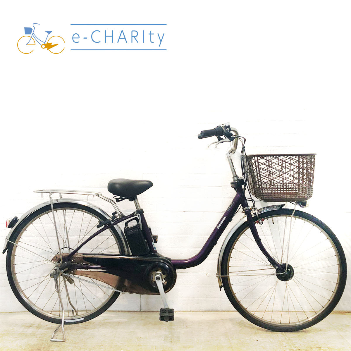 中古電動自転車 パナソニック ビビ DX パープル 26インチ YD088