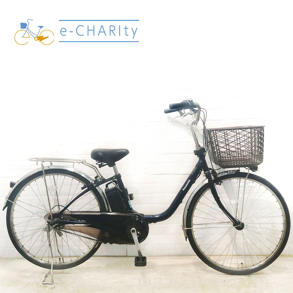 中古電動自転車 パナソニック ビビ DX ネイビー 26インチ YE077 
