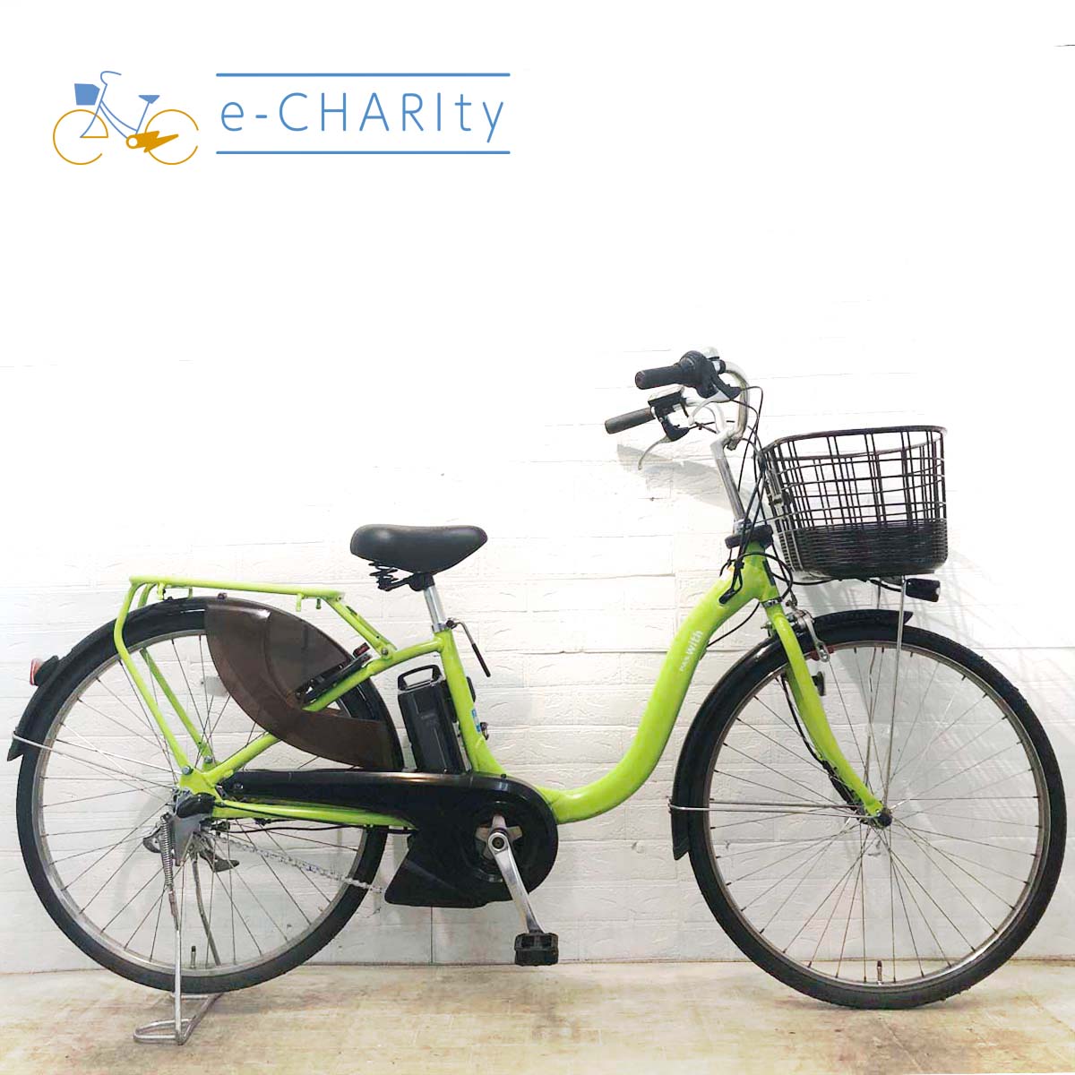 中古電動自転車 ヤマハ PAS With パス ウィズ グリーン 26インチ YF035 