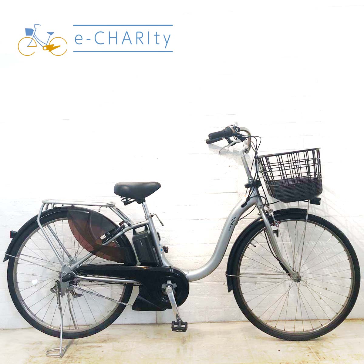 中古電動自転車 ヤマハ PAS With パス ウィズ シルバー 26インチ YF062 