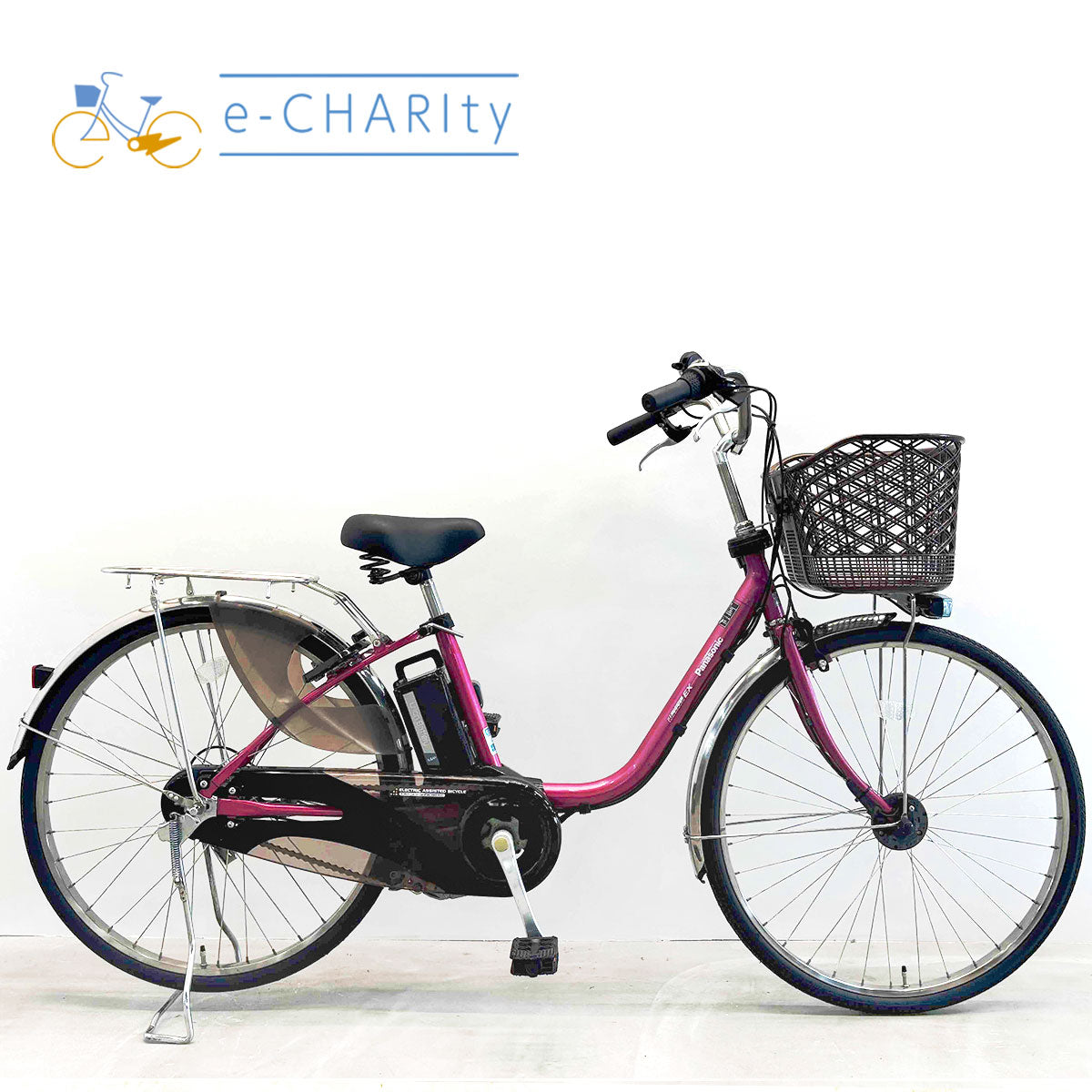 中古電動自転車 パナソニック ビビEX ピンク 26インチ YJ035