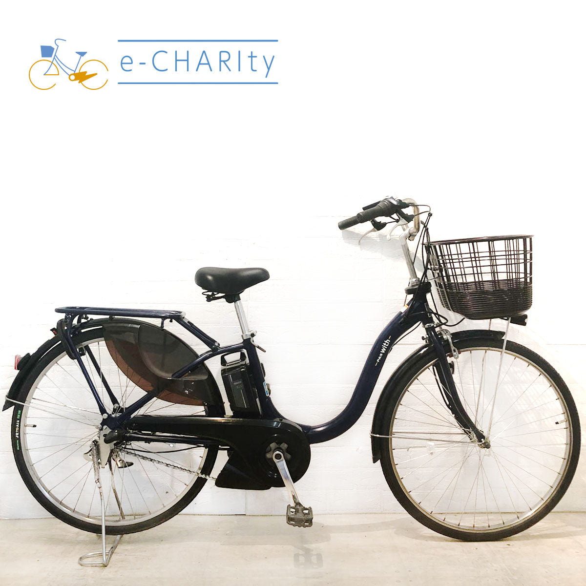 中古電動自転車 ヤマハ PAS With パス ウィズ ネイビー 26インチ YW020