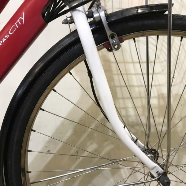 中古電動自転車 ヤマハ PAS CITY L5 パス シティ L5 レッド 27インチ KE004 