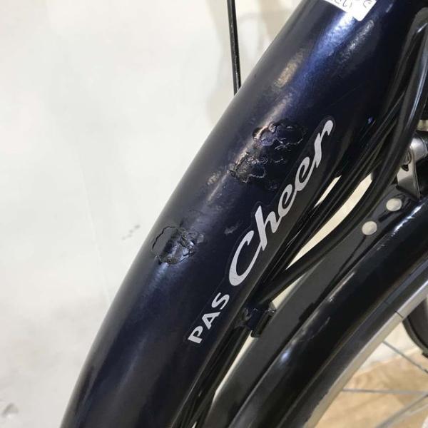 中古電動自転車 ヤマハ PAS Cheer パス チア ネイビー 26インチ  KF081