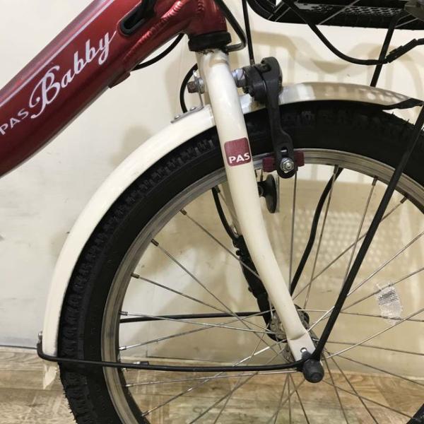 中古電動自転車 ヤマハ PAS Babby un パス バビー アン レッド×ベージュ 20インチ KF111