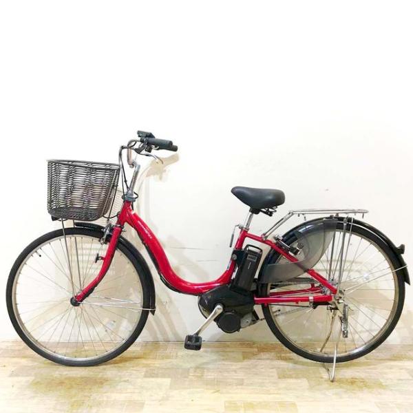 中古電動自転車 ヤマハ PAS ナチュラ M レッド 26インチ KF123