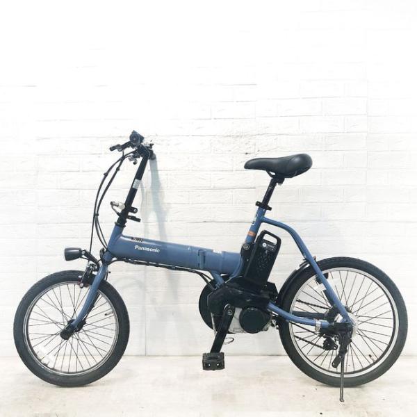 中古電動自転車 折りたたみ パナソニック オフタイム ブルー 前18×後20インチ YF007 